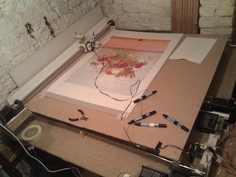 Arduino-Controlled Robot Paints Seurat Paintings Arduino-Controlled Robot Paints Seurat Paintings